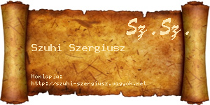 Szuhi Szergiusz névjegykártya